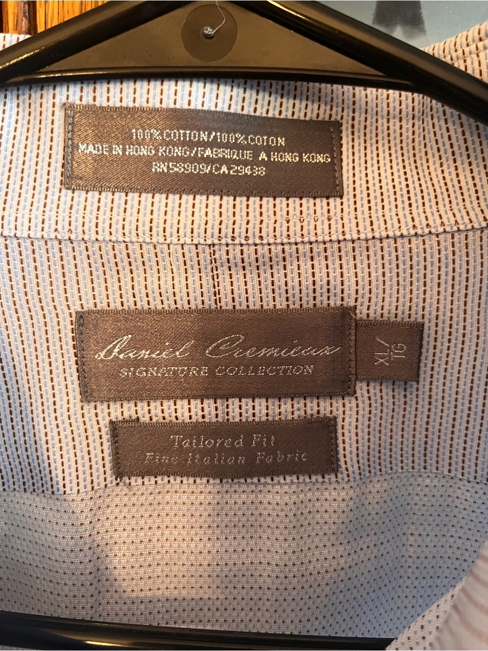 Daniel Cremieux Signature Collection Men's Dress Shirt in Light Blue and White